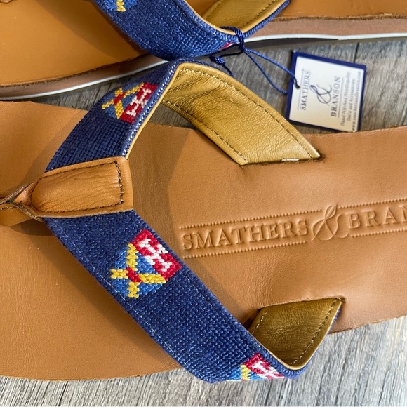 Smathers & Branson Hand Stitched Needlepoint Sandals 10 - Picture 5 of 13